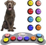 Dog Buttons for Communication, 8 Dog Talking Button Set, 30s Recordable Voice Pet Buzzer Training Bu