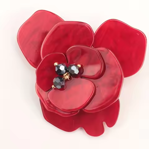 New Acrylic Rose Flower Brooch Fashion Women Clothing Pins Jewelry