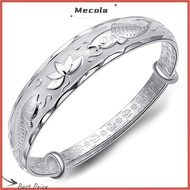 [Mecola] Flash Sale Silver Fashion Lovely Fish and Lotus Flower Women's Adjustable Bangle Bracelet