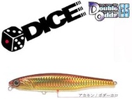 JACKALL Minnow Dice, Double Odds 135, 5.3 inches (135 mm), 0.9 oz (26 g), Akakin/Border Holo