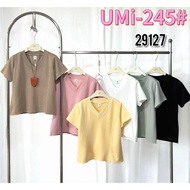 245 UMI V Neck Basic T-Shirt | UMI basic v neck BKK t-shirt V Neck T Shirt Women