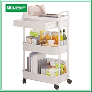 Easy Assembly Storage Cart 360-degree Swivel Wheels Storage Rack with Multi-tier Shelves Easy Assemb