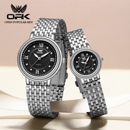 นาฬิกา OPK สำหรับผู้หญิงพื้นผิวเพชรเรืองแสงของแท้นำเข้ากันน้ำนาฬิกาคู่รักมัลติฟังก์ชัน