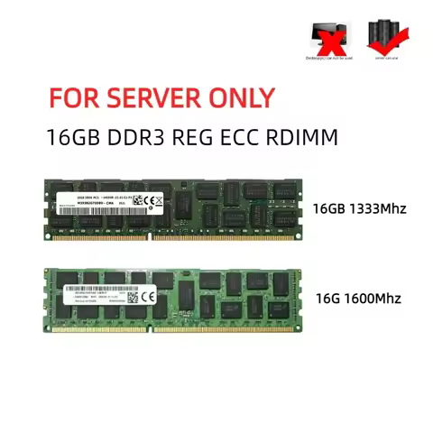 Server ram 16GB DDR3L 1600MHz PC3L-12800R 2Rx4 RDIMM ECC REG CL11 240Pin Chipkill Memory M393B2G70BH