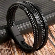Gelang Trendy Lelaki Gelang Tali Berlapis Baja Tahan Karat Untuk Perhiasan Gelang Lelaki