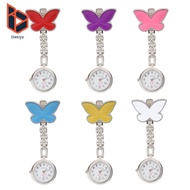 [Blesiya] Fashion Battery Nurse Fob Watch Flower Face Clip Fob Pocket Quartz Watch