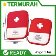 Tas First Aid Kit Tempat Obat dompet pouch P3K travel Mini kotak medis perlengkapan organized organi