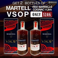 Martell VSOP Red Barrels Cognac PROMO 2 BOTTLES 1 Litre 40 Percent ABV (Local Agent Stock)