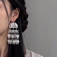 Miao Ethnic Silver Jewelry Earrings Minority Ethnic Wear Earrings Jewelry