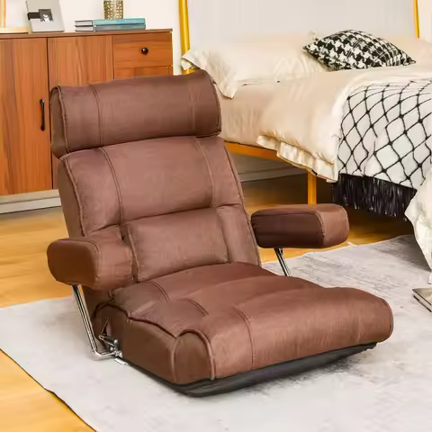 Adjustable Folding Lazy Chair Sofa Lounger Chair 6-position Adjustable Headrest