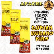 APACHE MUSANG KING DURIAN WHITE COFFEE INSTANT DRINK / TRIPLE & SINGLE SACHET X 20 GRAM / APACHE WHI