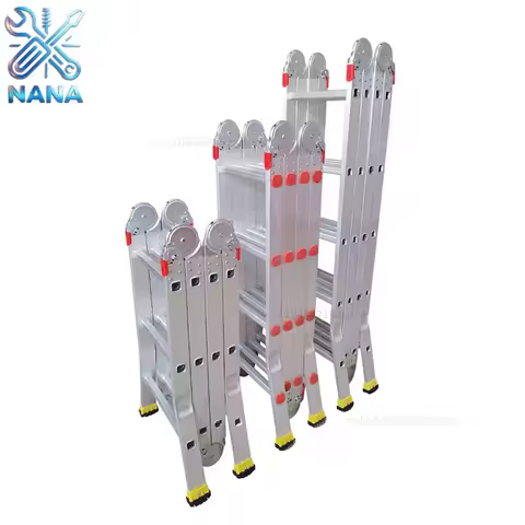 Jinluba factory aluminum alloy folding ladder four-fold herringbone ladder telescopic ladder straigh