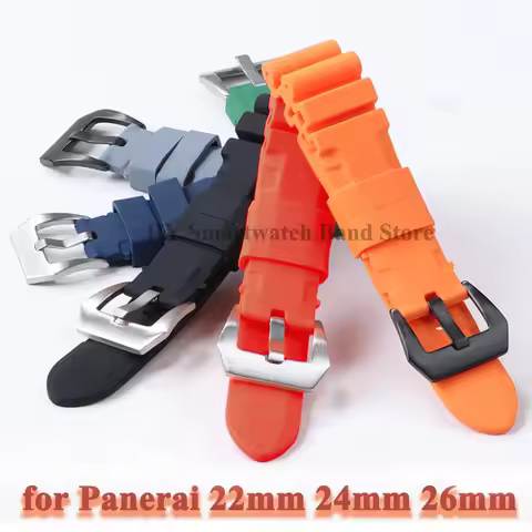 22mm 24mm 26mm Silicone Watch Band for Panerai SUBMERSIBLE PAM441 359 Pa111 Series Rubber Watch Stra