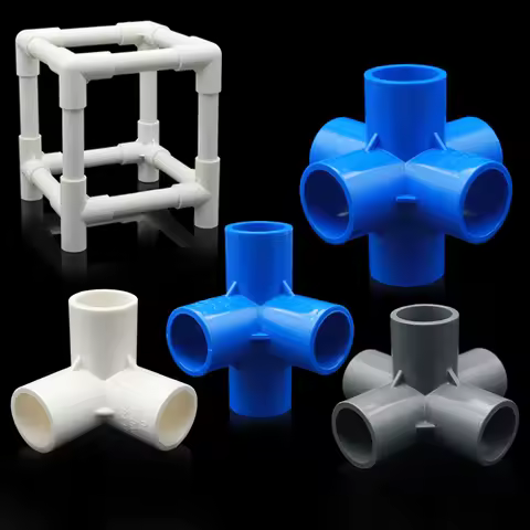 PVC Tee Stereo PVC Pipe Fittings 3/4/5/6 Ways Home Garden Irrigation Hose Fittings Water Connectors