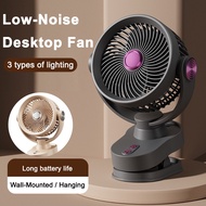 2400mAh Desktop Fan Mini Portable 720-Degree Adjustable Rechargeable With Stand Clip Fan