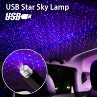 เลเซอร์โปรเจคเตอร์ LED โคมไฟติดเพดานดาวกลางคืนสีฟ้าแสงดาว Hiasan Interior สำหรับรถยนต์แสงท้องฟ้าเต็มไปด้วยดวงดาวแวดล้อมขนาดเล็กแบบ USB