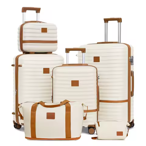 Joyway Luggage Set 6 Piece Suitcase Sets with Spinner Wheel,Hardside Expandable Travel Laggage with 