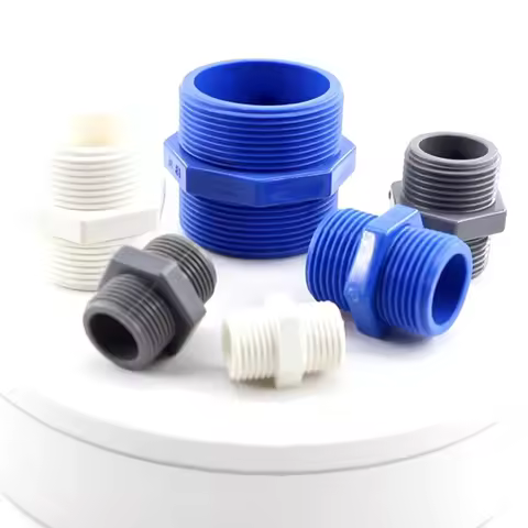 5pcs PVC Nipple Connector 1/2" 3/4" 1" Male Thread PVC Pipe Connector Garden Irrigation Pipe Fitting