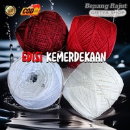 MERAH Independence Edition Polyester Knitting Yarn | Polyester Knitting Yarn | Red and White Knittin