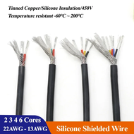 2 3 4 6 Cores Multi core Silicone Rubber Shielded Wire 22 20 18 17 15 13 AWG Insulated Flexible Copp