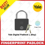 Yale Fingerprint Padlock &amp; Digital Padlock L (Key) - (S/S Black)