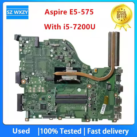 For Acer Aspire E5-575 Laptop Motherboard With I5-7200U CPU NBVEP11006 ZAA X32 DAZAAMB16E0 DDR4 100%