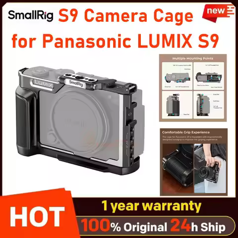 SmallRig S9 Camera Cage for Panasonic LUMIX S9 with Wooden Handgrip & Arca-Swiss Quick Release Plate