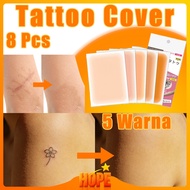 8 Pcs Tattoo Cover Stickers Ultra-thin Skin Color Invisible Sweatproof Waterproof | Wound Stickers, 