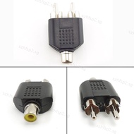 2 RCA Y Splitter connector AV Audio Video Plug Converter cable Male Female Plug 2 in 1 Adapter  SGH2