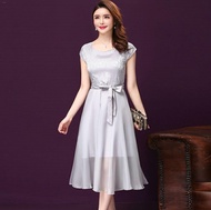 Hangzhou Silk Dress Broad Wife Noble Foreign Style Mulberry Silk Large Size Middle-Aged Mother Mid-L