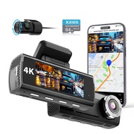 True 4K Dash Cam Front and Rear, Free 64GB Card, 2160P WiFi Dash Camera for Cars with Sony Starvis I