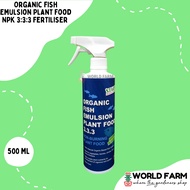 Organic Fish Emulsion Plant Food, NPK 3:3:3 Fertiliser / Fertilizer Spray (500ml)