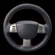 DIY Artificial leather Suede Carbon Fiber Customized Hand-stitched Car Steering Wheel Cover For Niss