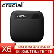Crucial X6 500G 1TB 2TB 4TB Portable SSD USB 3.2 External Solid State Drive USB-C Up to 800MB/s For PC MAC