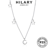 HILARY JEWELRY Accessories Korean Chain Necklace Silver Sterling 925 Pendant For Temperament Women Rantai 純銀項鏈 Leher Moon Original Perak Perempuan N36