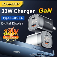 Essager 33W เครื่องชาร์จ USB C จอแสดงผลดิจิตอล PD ตัวชาร์จไฟสำหรับ iPhone เร็ว13 12 Max Pro iPad สำหรับ Xiaomi Poco ที่ชาร์จ Samsung