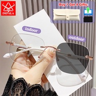 IMPALA JS6018P Fashion Photochromic Myopia Glasses Auto Change Color Nearsighted Glasses UV Protecti