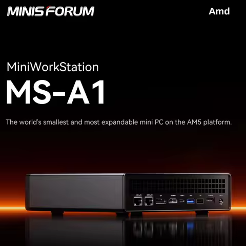 MINISFORUM MS-A1 Mini Computer AMD Ryzen 7 8700G 5 8600G 4*NVMe 2*2.5G LAN USB4 Oculink Windows 11 W