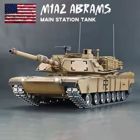 Heng Long 1/16 TK7.0 Customize 3918 USA M1A2 Abrams RC Tank 360° Turret Barrel Recoil BB Shooting TH