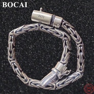 BOCAI S925 Sterling Silver Bracelet 2021 Popular Personality Twist-Chain Pure Argentum Charm Bangle Jewelry for Men and Women