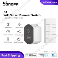SONOFF D1 Dimmer WiFi สมาร์ทสวิตช์สวิตช์ไฟ 4 ระดับความสว่างปรับ eWeLink APP ควบคุมรีโมทคอนโทรล RF สม