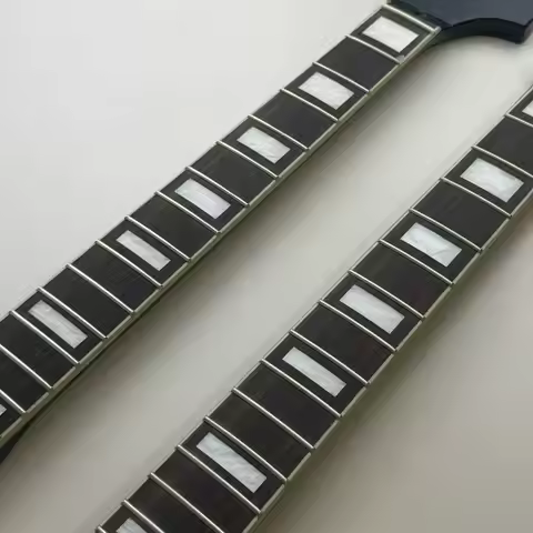 High-Gloss Black ST Guitar Neck, Rosewood Fingerboard with Pearl Block Inlays, Premium Guitar Neck R