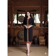 BORNEO DRESS TATING LOCENG DRESS DRESS SABAH MODERN BLACK DRESS GOLD LACE DRESS