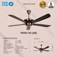 NSB Fan FD952 DC motor Xtreme Max 54" Remote Control Ceiling Fan GM AB GD 3 Colours DC Motor RF 8 Sp
