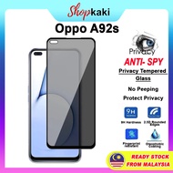 Shopkaki Oppo A92s Privacy Tempered Glass / Anti Spy Screen Protector