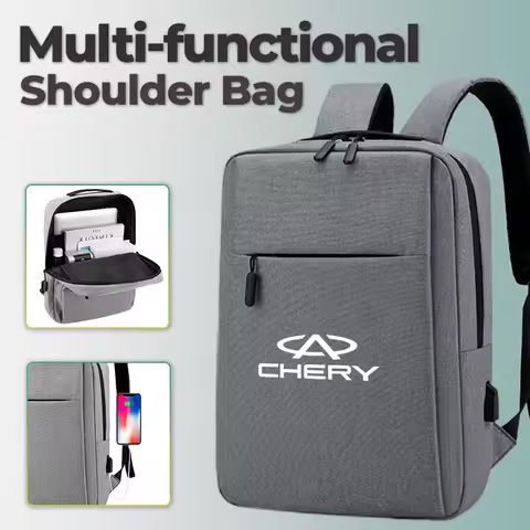 Car Logo USB Rechargeable Shoulder Bag Waterproof Laptop Backpack For Chery Tiggo 5 2 3 7 PRO 8 5X I