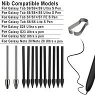 Tips Replacement with Clip Titanium Alloy Plastic Fine Point Pencil Nibs for Tab S9/S9FE+/S9 Ultra/S