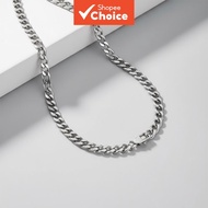 Men's and Women's Hip Hop Cuban Chain Necklace, 9mm x 55cm, Titanium Steel, Street Fashion Jewelry. 