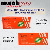 Staple R23 Hand Stapler Refill Pin 6mm (13/6) and 8mm (13/8)/Pin Ganti Stapler
