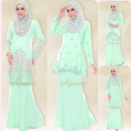 🌹BAJU KURUNG WANITA MINT GREEN🌹 Koleksi Design Baju Kurung Lace Plus Size XS (34)-10XL(60)  Baju Ray